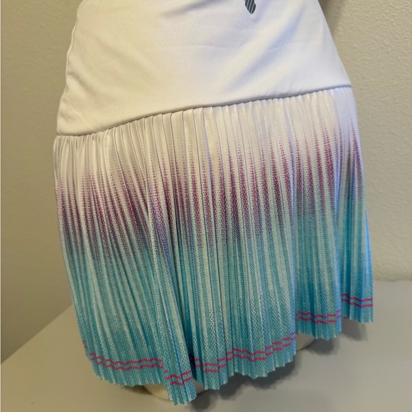 K-Swiss 14” High Rise 3 Pleat Ombré Pink And Blue Tennis Skirt Size Medium S - Picture 5 of 10